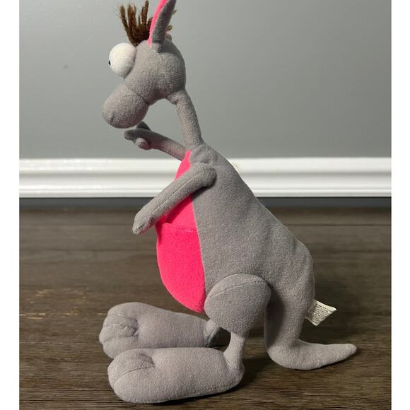 Vintage 1996 Toy Concepts Bendable/Poseable Grey and Pink Plush Kangaroo - Picture 2 of 5